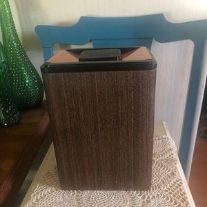 Vintage Copper & Wood-Look Metal Canister